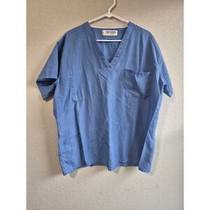 Aramark Women's Workwear V-Neck Scrub Top Large Blue